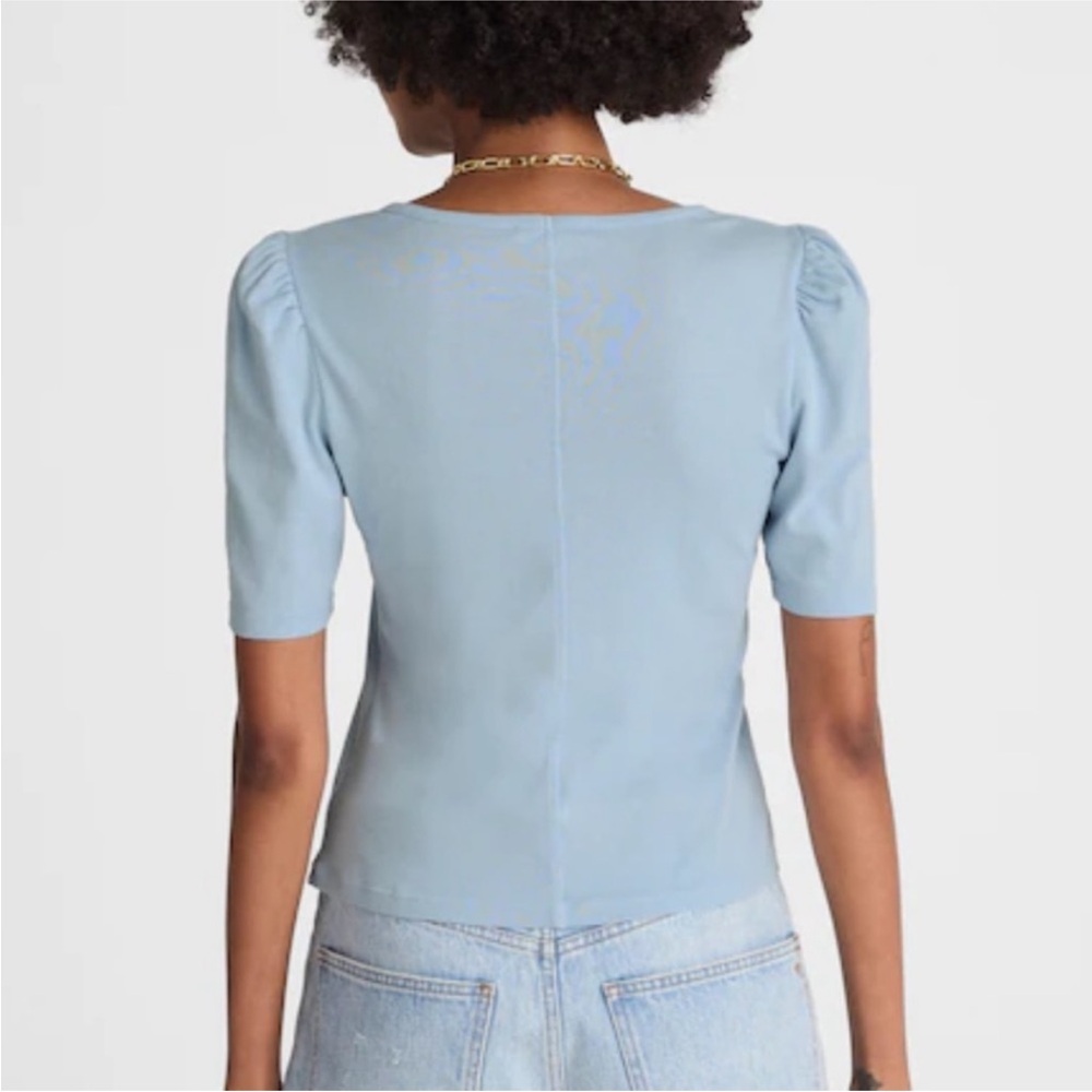 Madewell vibrant orange and chocolate brown Short Sleeve Tops - Picture 3 of 12